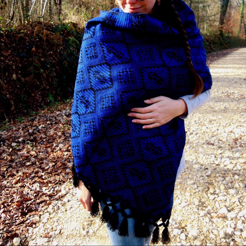 New Mexican Woven Shawl Tribal Ethnic Scarf - Picture 4 of 8